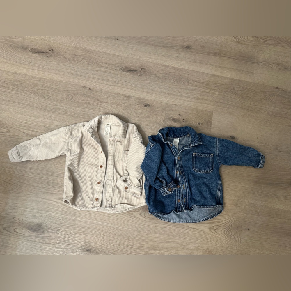 Corduroy and Denim Jacket Set